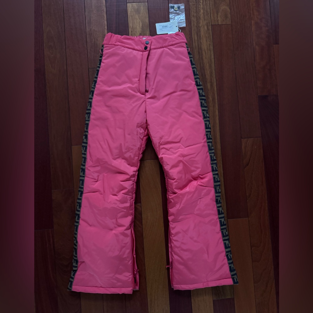 Fendi Kids Pink Sweatpants with Logo Trim
